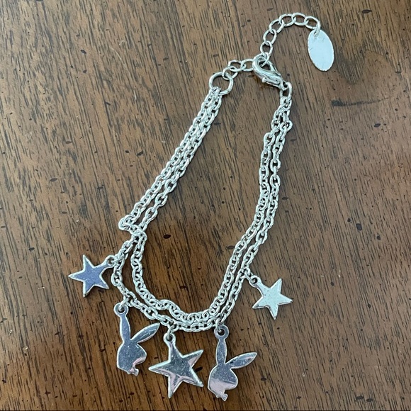 Vintage 1958 Playboy Bunny Star Bracelet Silver Rhinestones - Picture 5 of 8